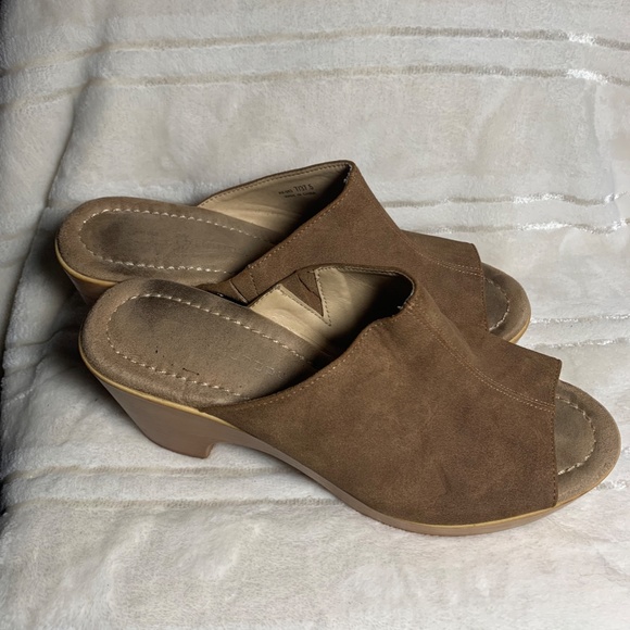 Open-Toe Clog Wedges w/ Strap - Picture 3 of 6